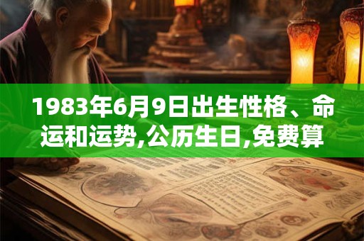1983年6月9日出生性格、命运和运势,公历生日,免费算命 1983年6月9日出生性格、命运和运势,公历生日,免费算命