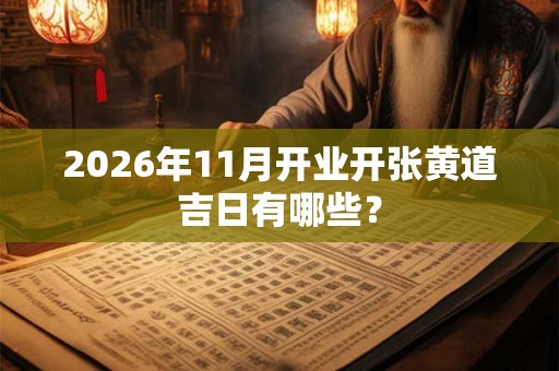 2026年11月开业开张黄道吉日有哪些？