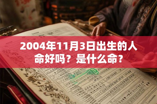 2004年11月3日出生的人命好吗？是什么命？