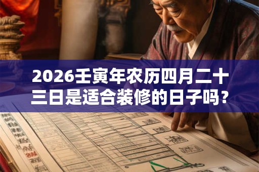 2026壬寅年农历四月二十三日是适合装修的日子吗? 2026壬寅年农历四月二十三日是适合装修的日子吗?