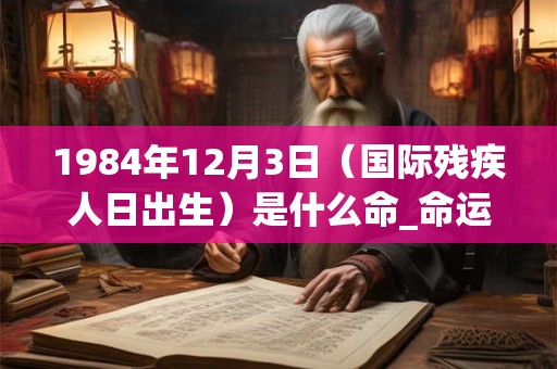 1984年12月3日(国际残疾人日出生)是什么命_命运如何 1984年12月3日(国际残疾人日出生)是什么命_命运如何