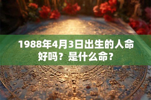 1988年4月3日出生的人命好吗？是什么命？