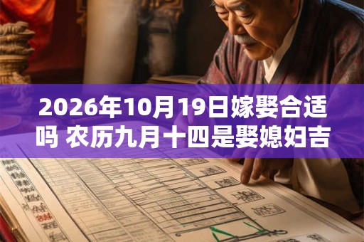 2026年10月19日嫁娶合适吗 农历九月十四是娶媳妇吉日吗