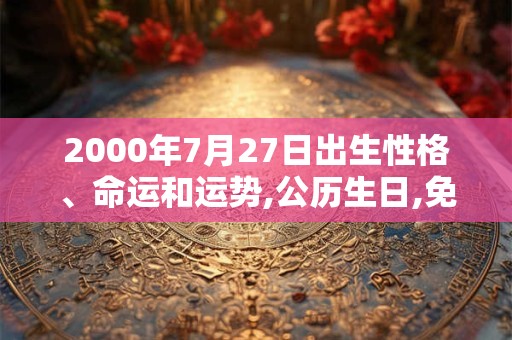 2000年7月27日出生性格、命运和运势,公历生日,免费算命