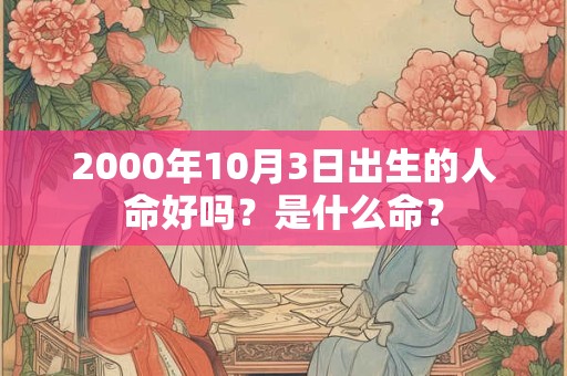 2000年10月3日出生的人命好吗？是什么命？
