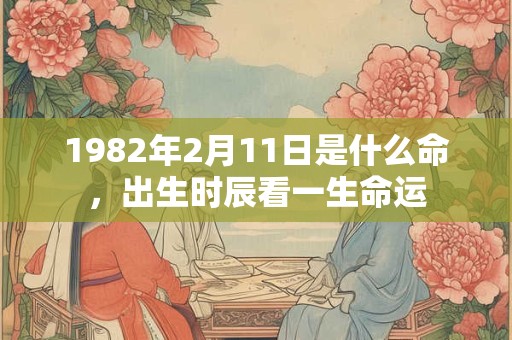 1982年2月11日是什么命，出生时辰看一生命运