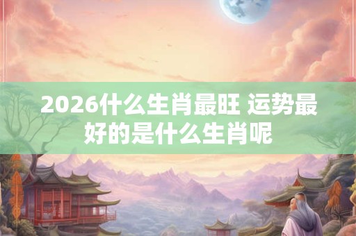 2026什么生肖最旺 运势最好的是什么生肖呢