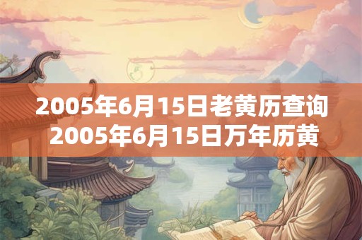 2005年6月15日老黄历查询 2005年6月15日万年历黄道吉日