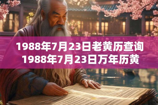 1988年7月23日老黄历查询 1988年7月23日万年历黄道吉日 1988年7月23日老黄历查询 1988年7月23日万年历黄道吉日
