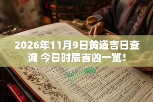 2026年11月9日黄道吉日查询 今日时辰吉凶一览! 2026年11月9日黄道吉日查询 今日时辰吉凶一览!