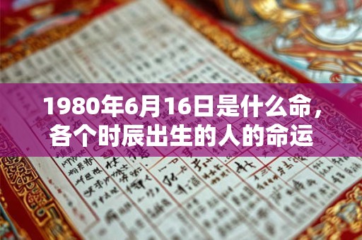 1980年6月16日是什么命,各个时辰出生的人的命运 1980年6月16日是什么命,各个时辰出生的人的命运
