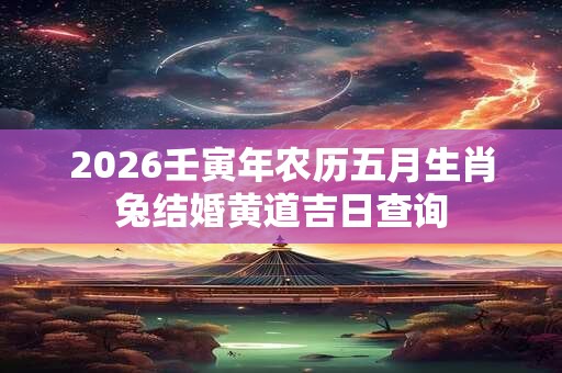 2026壬寅年农历五月生肖兔结婚黄道吉日查询 2026壬寅年农历五月生肖兔结婚黄道吉日查询