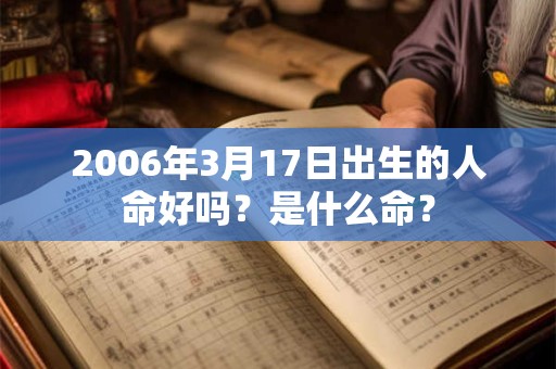 2006年3月17日出生的人命好吗?是什么命? 2006年3月17日出生的人命好吗?是什么命?