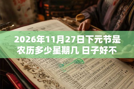2026年11月27日下元节是农历多少星期几 日子好不好 2026年11月27日下元节是农历多少星期几 日子好不好