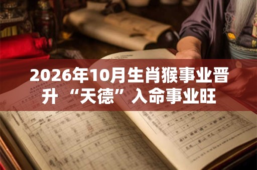 2026年10月生肖猴事业晋升 “天德”入命事业旺 2026年10月生肖猴事业晋升 “天德”入命事业旺