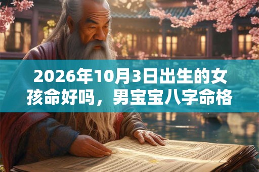 2026年10月3日出生的女孩命好吗，男宝宝八字命格