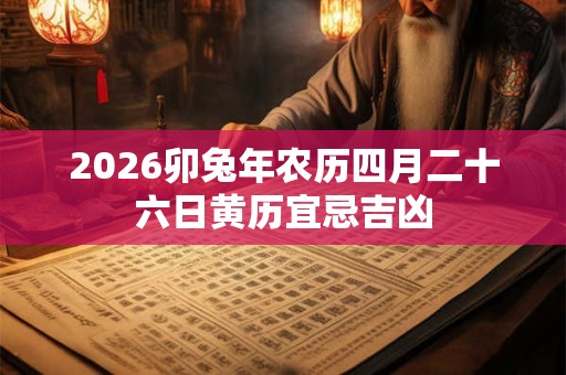 2026卯兔年农历四月二十六日黄历宜忌吉凶