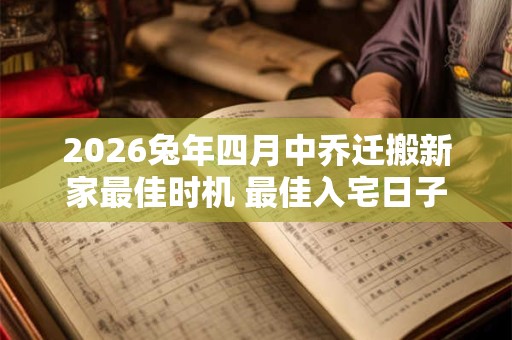 2026兔年四月中乔迁搬新家最佳时机 最佳入宅日子
