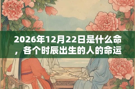 2026年12月22日是什么命,各个时辰出生的人的命运 2026年12月22日是什么命,各个时辰出生的人的命运