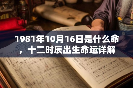 1981年10月16日是什么命,十二时辰出生命运详解 1981年10月16日是什么命,十二时辰出生命运详解