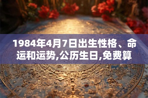 1984年4月7日出生性格、命运和运势,公历生日,免费算命 1984年4月7日出生性格、命运和运势,公历生日,免费算命