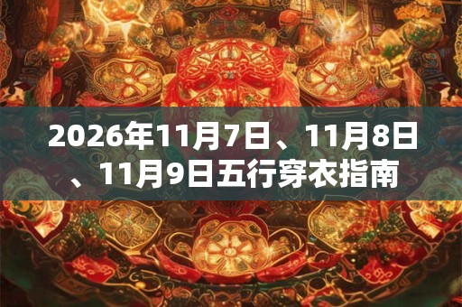 2026年11月7日、11月8日、11月9日五行穿衣指南
