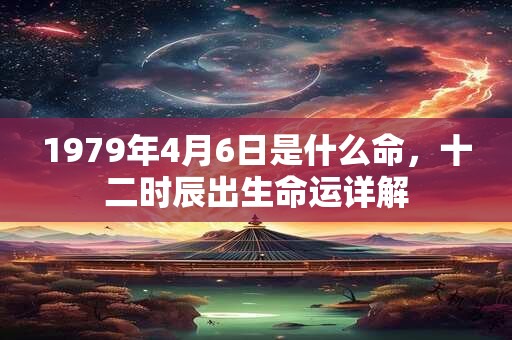 1979年4月6日是什么命，十二时辰出生命运详解