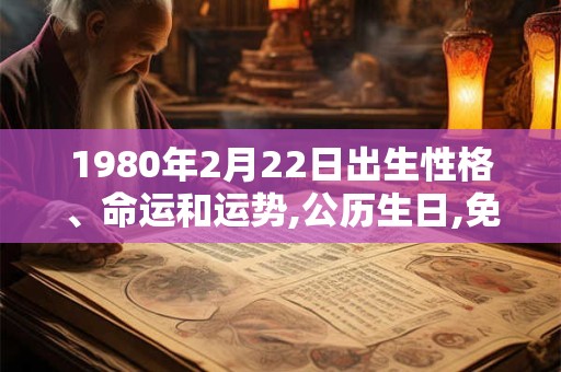 1980年2月22日出生性格、命运和运势,公历生日,免费算命