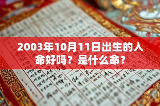 2003年10月11日出生的人命好吗？是什么命？