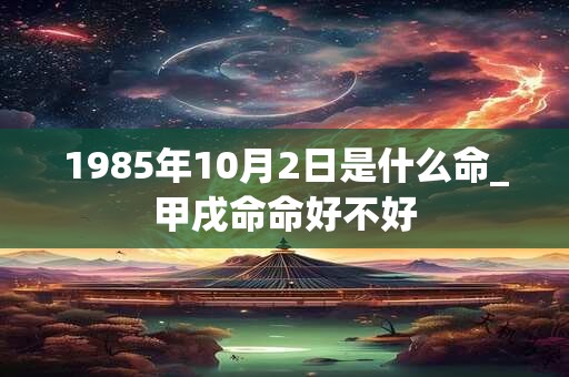 1985年10月2日是什么命_甲戌命命好不好