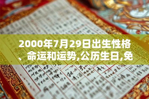 2000年7月29日出生性格、命运和运势,公历生日,免费算命 2000年7月29日出生性格、命运和运势,公历生日,免费算命