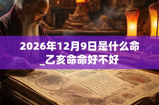 2026年12月9日是什么命_乙亥命命好不好