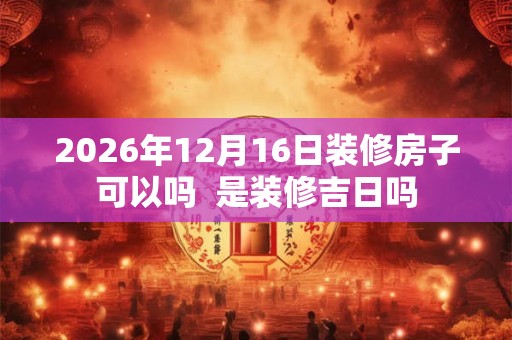 2026年12月16日装修房子可以吗  是装修吉日吗