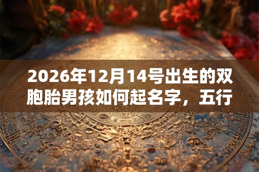 2026年12月14号出生的双胞胎男孩如何起名字，五行属什么