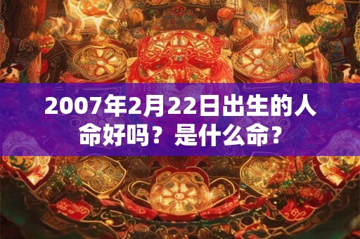 2007年2月22日出生的人命好吗?是什么命? 2007年2月22日出生的人命好吗?是什么命?