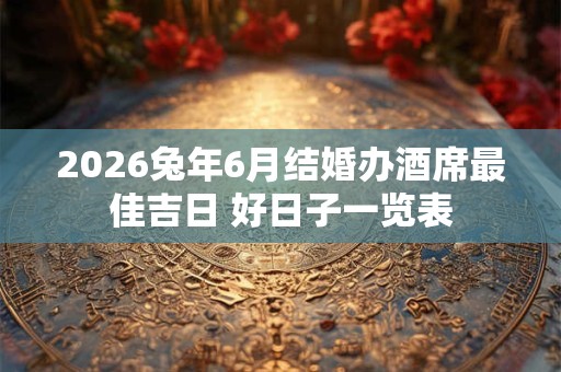 2026兔年6月结婚办酒席最佳吉日 好日子一览表 2026兔年6月结婚办酒席最佳吉日 好日子一览表