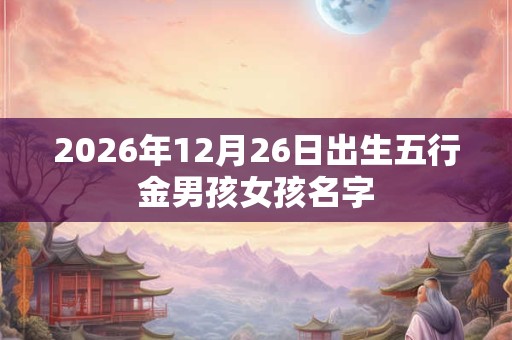 2026年12月26日出生五行金男孩女孩名字