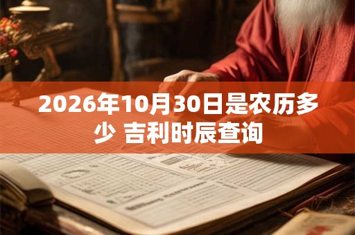 2026年10月30日是农历多少 吉利时辰查询
