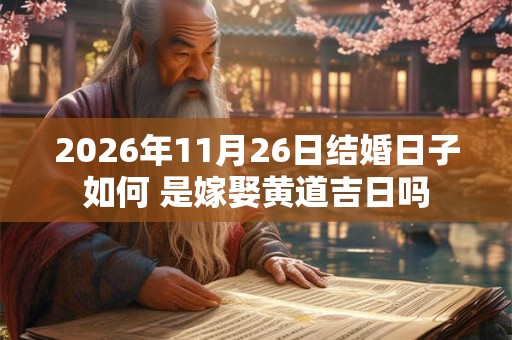 2026年11月26日结婚日子如何 是嫁娶黄道吉日吗 2026年11月26日结婚日子如何 是嫁娶黄道吉日吗