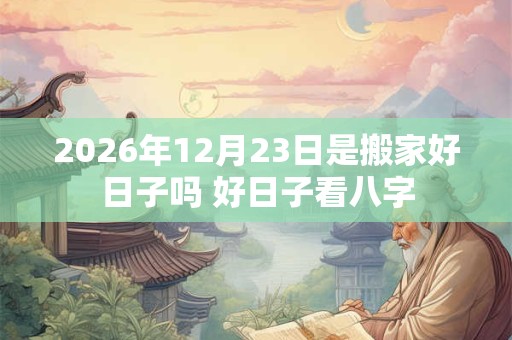 2026年12月23日是搬家好日子吗 好日子看八字