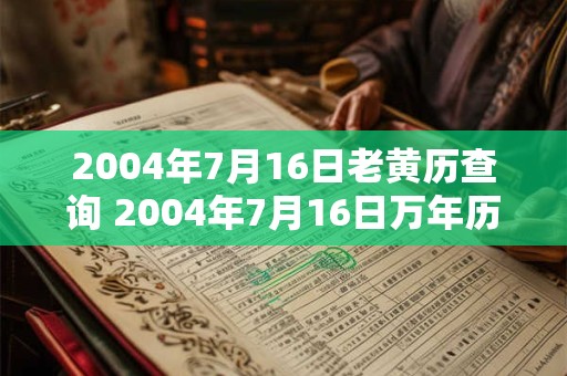 2004年7月16日老黄历查询 2004年7月16日万年历黄道吉日