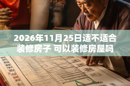 2026年11月25日适不适合装修房子 可以装修房屋吗