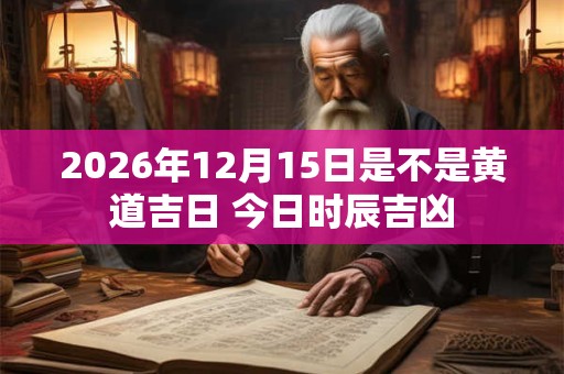 2026年12月15日是不是黄道吉日 今日时辰吉凶 2026年12月15日是不是黄道吉日 今日时辰吉凶