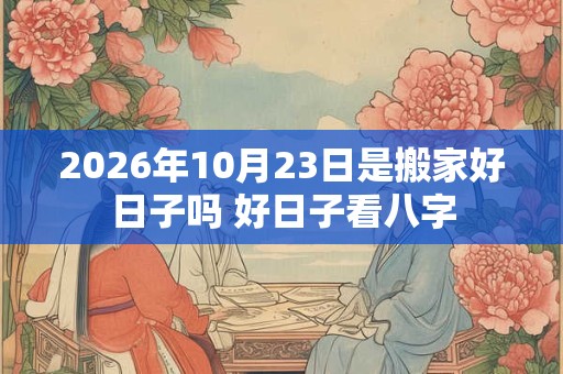 2026年10月23日是搬家好日子吗 好日子看八字