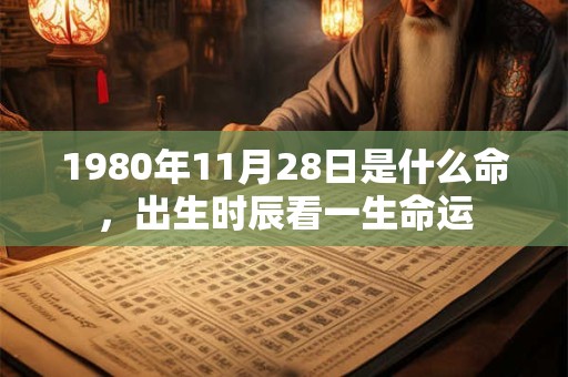 1980年11月28日是什么命，出生时辰看一生命运