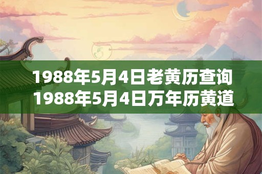 1988年5月4日老黄历查询 1988年5月4日万年历黄道吉日 1988年5月4日老黄历查询 1988年5月4日万年历黄道吉日