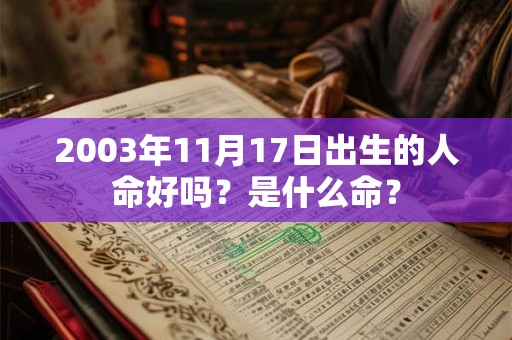 2003年11月17日出生的人命好吗?是什么命? 2003年11月17日出生的人命好吗?是什么命?
