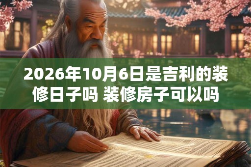 2026年10月6日是吉利的装修日子吗 装修房子可以吗 2026年10月6日是吉利的装修日子吗 装修房子可以吗