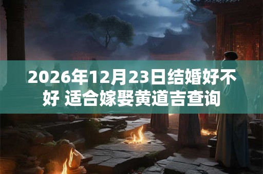 2026年12月23日结婚好不好 适合嫁娶黄道吉查询
