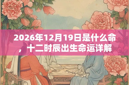 2026年12月19日是什么命，十二时辰出生命运详解